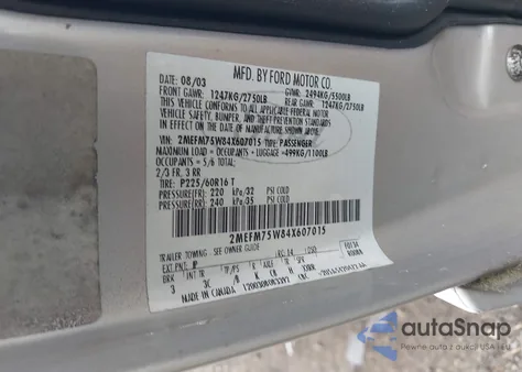 2004 Mercury Grand Marquis Ls from USA, damaged, VIN 2MEFM75W84X607015